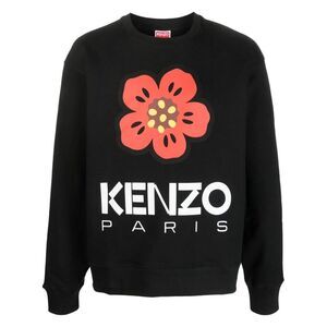 KENZO Paris Embroidered Flower Crewneck Sweatshirt Men BLACK Sweaters &